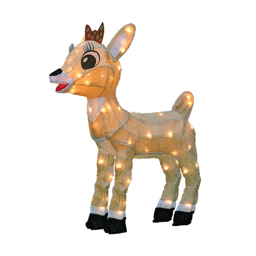 24" Rudolph 3D PreLit Yard Art, Standing Clarice